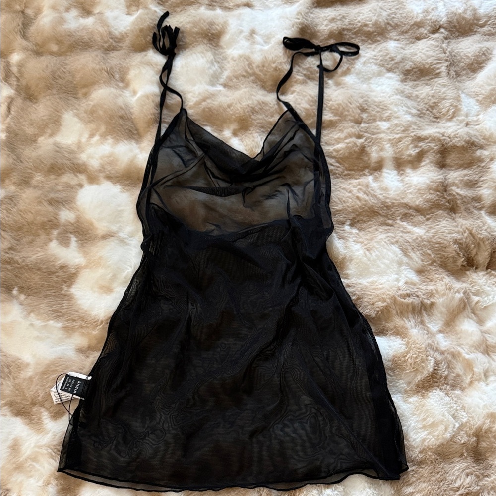 Chic Black Sheer Chemise